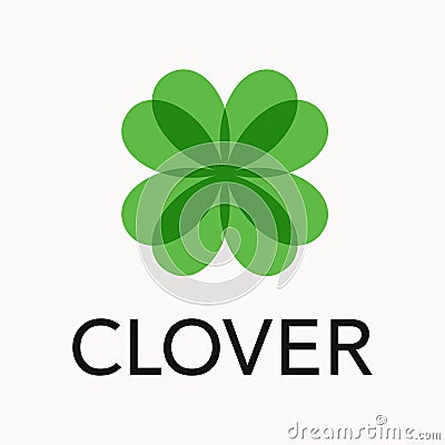 Four leaf clover logo Vector Illustration