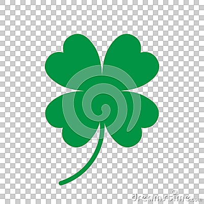 Four leaf clover vector icon. Clover silhouette simple icon illustration. Vector Illustration