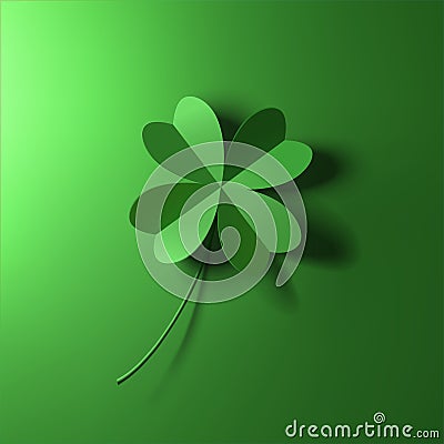 Four-leaf lucky clover leaf vector illustration Vector Illustration