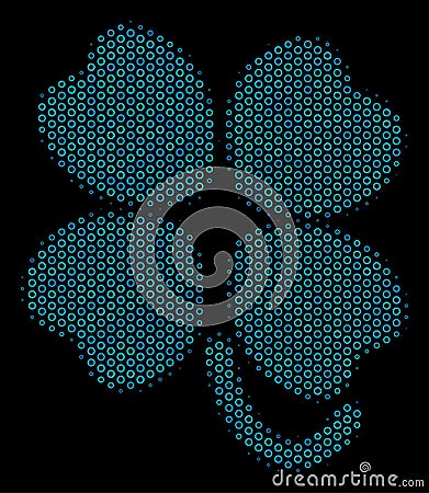 Four-Leafed Clover Collage Icon of Halftone Spheres Vector Illustration