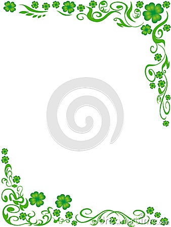 Four-leaved clover frame background Vector Illustration