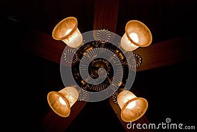 Four lights on fan Stock Photo