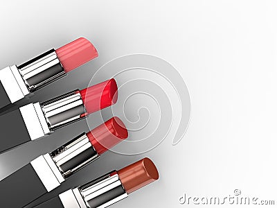 Four lipsticks Stock Photo