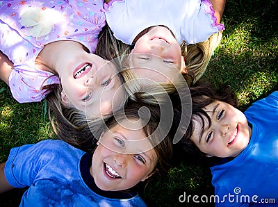 Four little girls Stock Photo