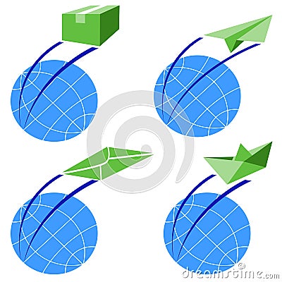 Four logos delivery Vector Illustration