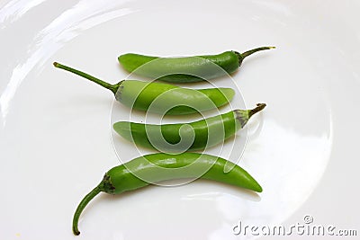 Four mexican spicy chilis on top view Stock Photo
