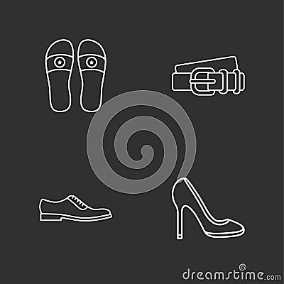 Four modern clothes icons Vector Illustration