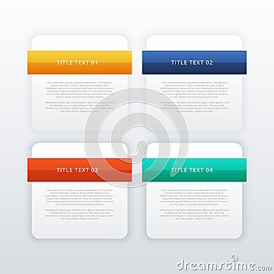 four modern web banners or infographic template Vector Illustration