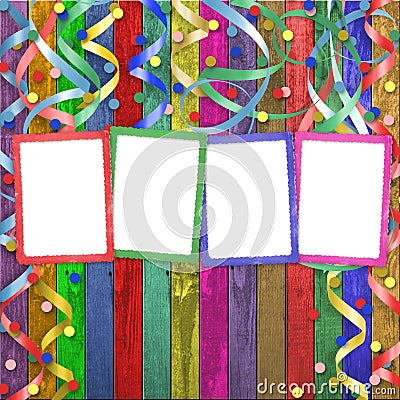 Four multicolored frames Stock Photo
