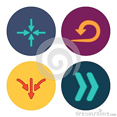 Four new simple arrows Vector Illustration