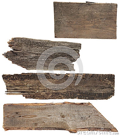 Four old wooden boards. Wood plank, Stock Photo