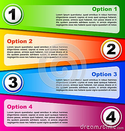 Four options background Vector Illustration