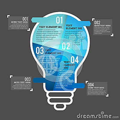 Four Part Bulb Infographic Element Vector Illustration