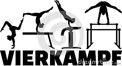 Four-part competition gymnastics german Vector Illustration