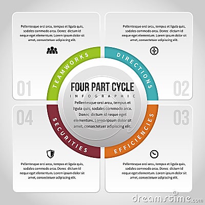 Four Part Cycle Infographic Vector Illustration