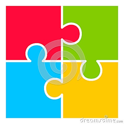 Four part puzzle diagram Vector Illustration