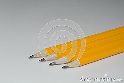 Four pencils isolated Stock Photo