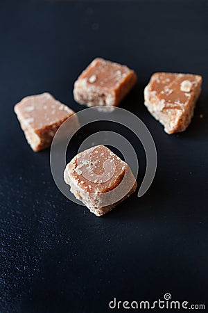 Four pieces of soft fudge Stock Photo