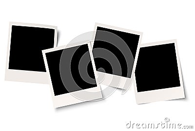 Four polaroids with shadow in series Vector Illustration