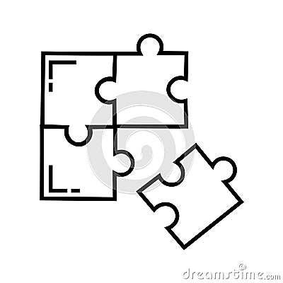 Four puzzles icon. puzzles. Vector illustration eps 10 Cartoon Illustration