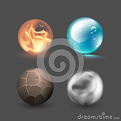 Four realistic elements Stock Photo