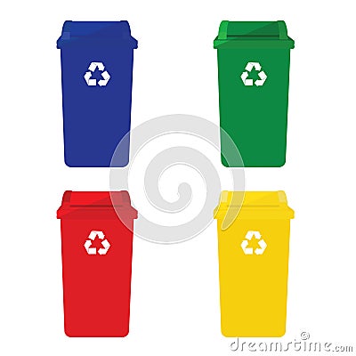 Four recycle bins Stock Photo