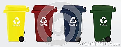 Four recycle bins Vector Illustration