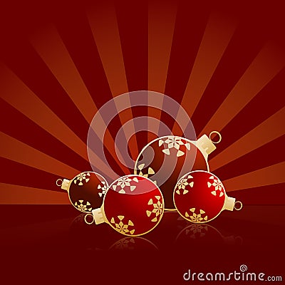 Four red christmas balls Cartoon Illustration