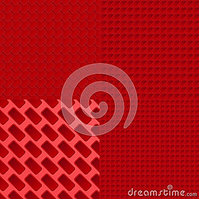 Four red pattern Vector Illustration