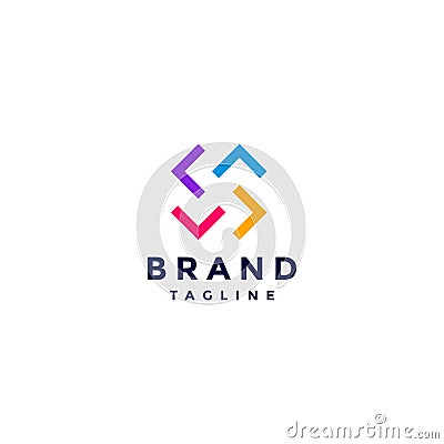 Four Rotating Arrows Logo Design Vector Illustration