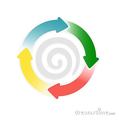 Four rotating circular arrows for your applications and websites Stock Photo