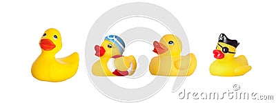 Four rubber ducks Stock Photo