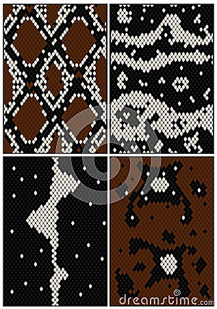 Four seamless patterns Vector Illustration