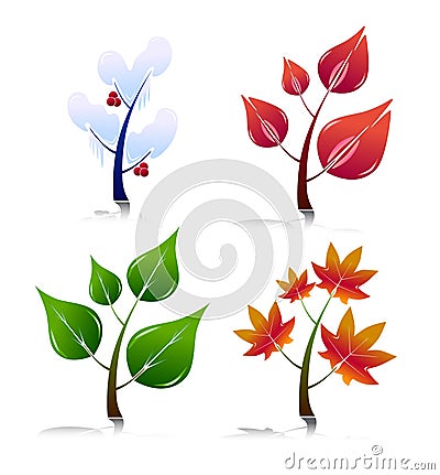 Four Season Vector Illustration