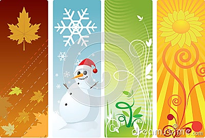 Four season Vector Illustration