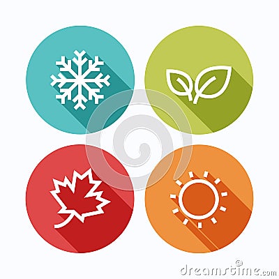 Four season.Vector illustration. Vector Illustration