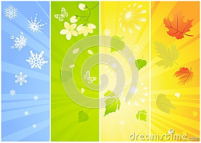 Four seasonal backgrounds Vector Illustration