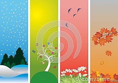 Four Seasons Vector Illustration