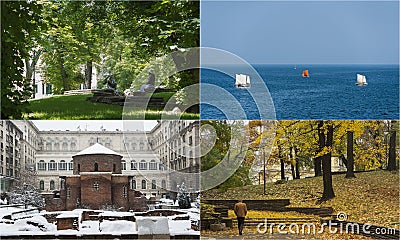 Four seasons in Bulgaria, photo montage Stock Photo