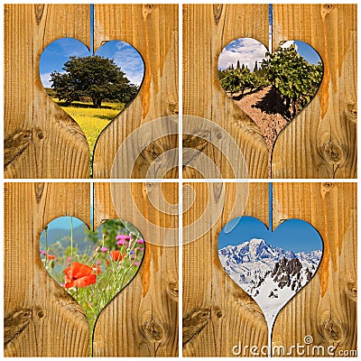 Four seasons collage concept Stock Photo