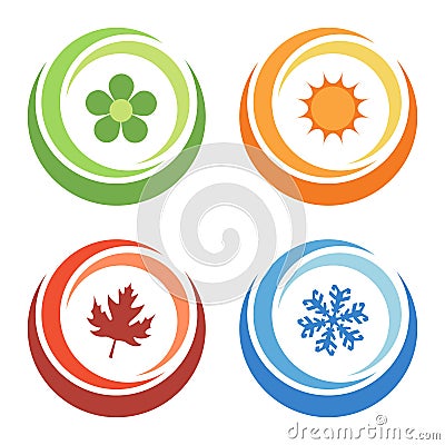 Four seasons elements Vector Illustration