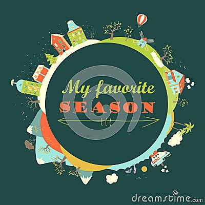 Four seasons Vector Illustration