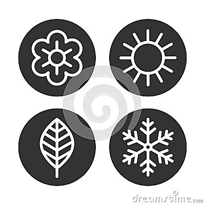 Four seasons icon set Vector Illustration