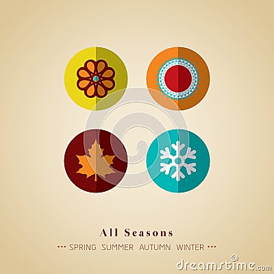 Four seasons icon symbol vector illustration Vector Illustration