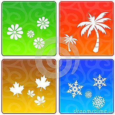 Four seasons icons Stock Photo
