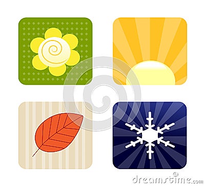 Four seasons icons Stock Photo