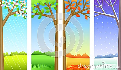 Four Seasons Panels/eps Vector Illustration