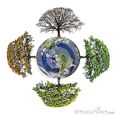 Four Seasons of Planet Earth Stock Photo