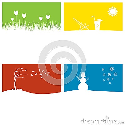 Four Seasons Vector Illustration