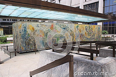 Four Seasons wall mosaic by Marc Chagall, Chicago Editorial Stock Photo